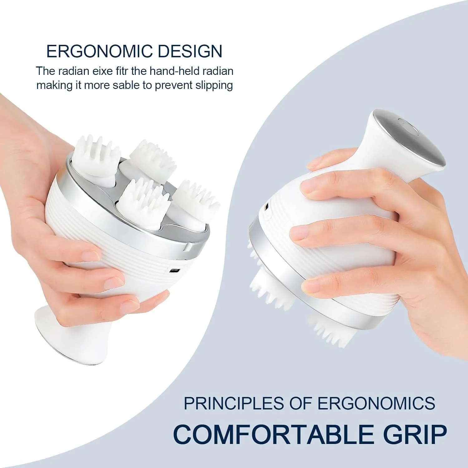 Blueidea Electric Hand Massage Back Muscle Massage Vibration Massage Electric Scalp Massage USB Scalp Massager with 76 Massage Spots 4 Modes Head Meridians Massager Stress Relief Portable Scalp Massager Shampoo Massagers Scalp Brush - Image 9