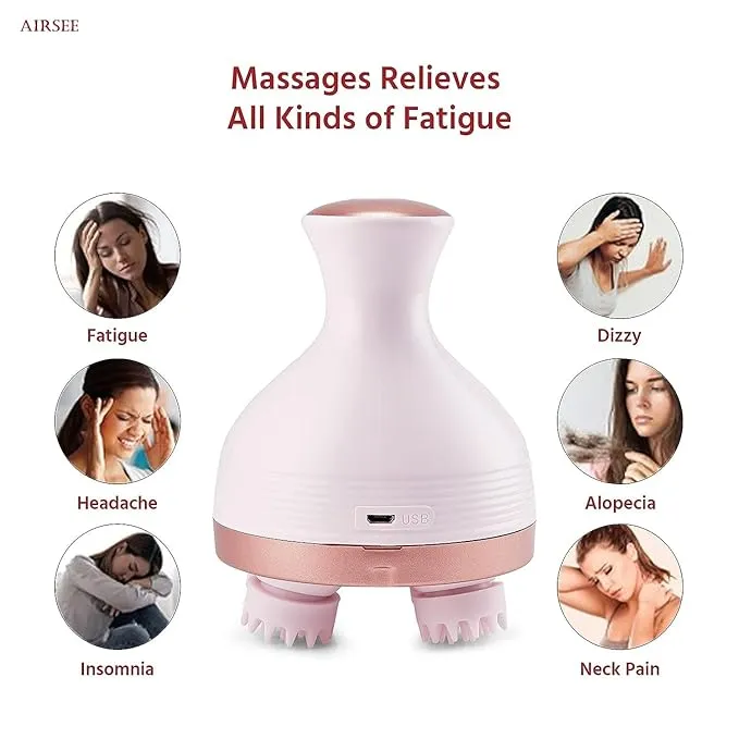 Blueidea Electric Hand Massage Back Muscle Massage Vibration Massage Electric Scalp Massage USB Scalp Massager with 76 Massage Spots 4 Modes Head Meridians Massager Stress Relief Portable Scalp Massager Shampoo Massagers Scalp Brush - Image 2