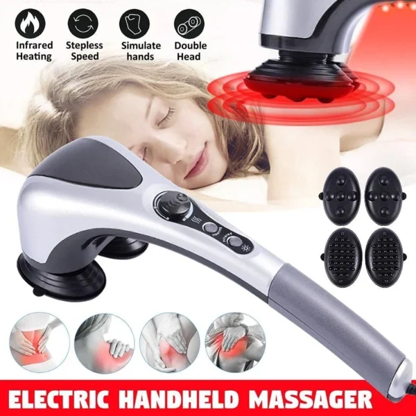 Blueidea Double Head Full Body Massager Full Body Hand Held Double Headed Massage Machine Massage Hammer Infrared Massager Handheld Deep Tissue Massager Electric Double Head Massager for Muscles Back Foot Neck Shoulder Leg Calf Pain Reliefa - Image 7
