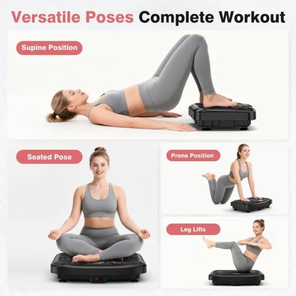 Blueidea Vibration Plate Exercise Machine 450 Lbs Capacity,Vibrating Plate for Lymphatic Drainage,Power Shake Plate 199 Speeds for Weight Loss,Full Body Vibration Platform Machines for Women Men - Image 3