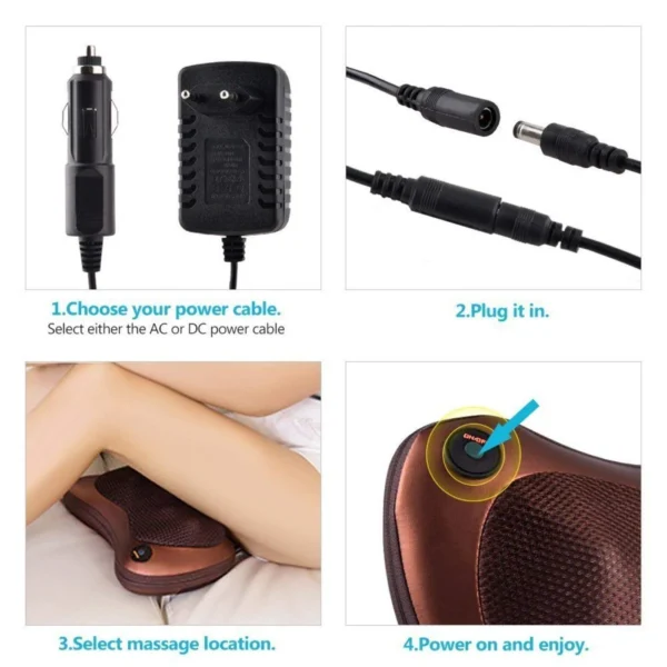 Blueidea 8-Ball Electric Shiatsu Neck & Full Body Massager Pillow with Heat | Best Price in Pakistan - Image 8