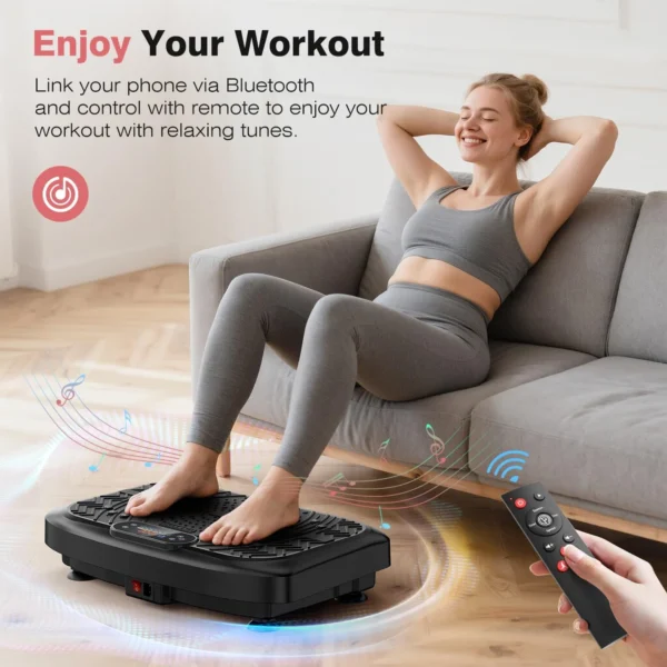 Blueidea Vibration Plate Exercise Machine 450 Lbs Capacity,Vibrating Plate for Lymphatic Drainage,Power Shake Plate 199 Speeds for Weight Loss,Full Body Vibration Platform Machines for Women Men - Image 7