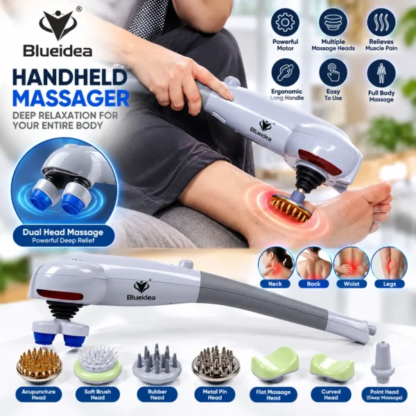 Blueidea 8in1 Bld-888 Electric Magic Body Massager Machine (8 Detachable Heads)