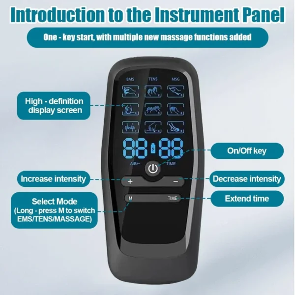 Blueidea Dual Channel TENS & EMS Period & Labour Pain Simulator Machine (9 Modes, 10 Patches) | Best Price in Pakistan - Image 4