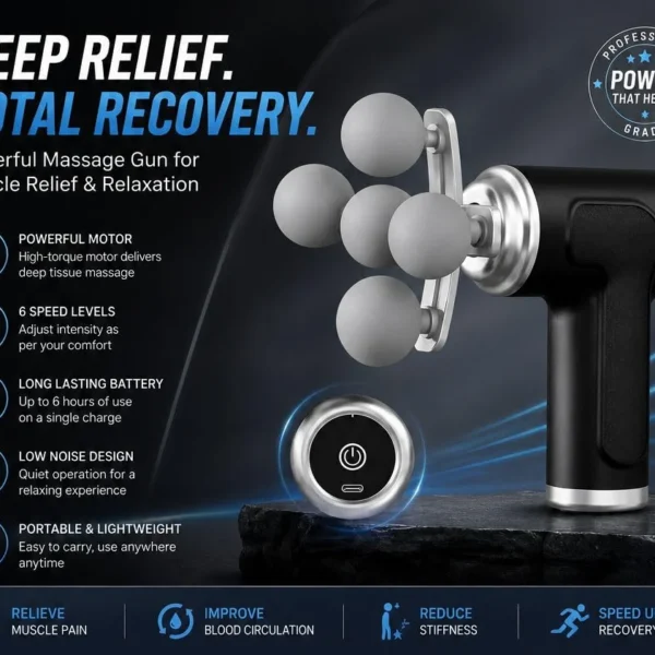 Blueidea BLD-780 9-in-1 Mini Fascial Gun Massager - Image 3