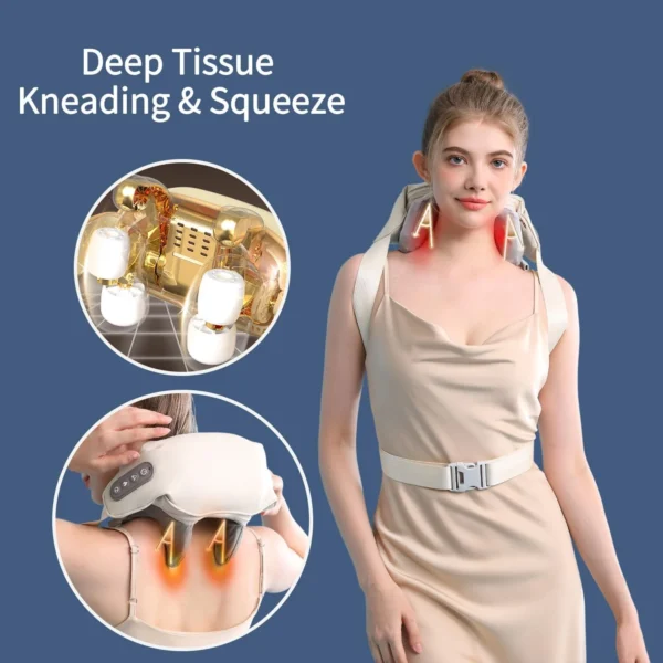 Blueidea Wearable Neck & Shoulder Massager Kneading Massage with Heat - Image 3