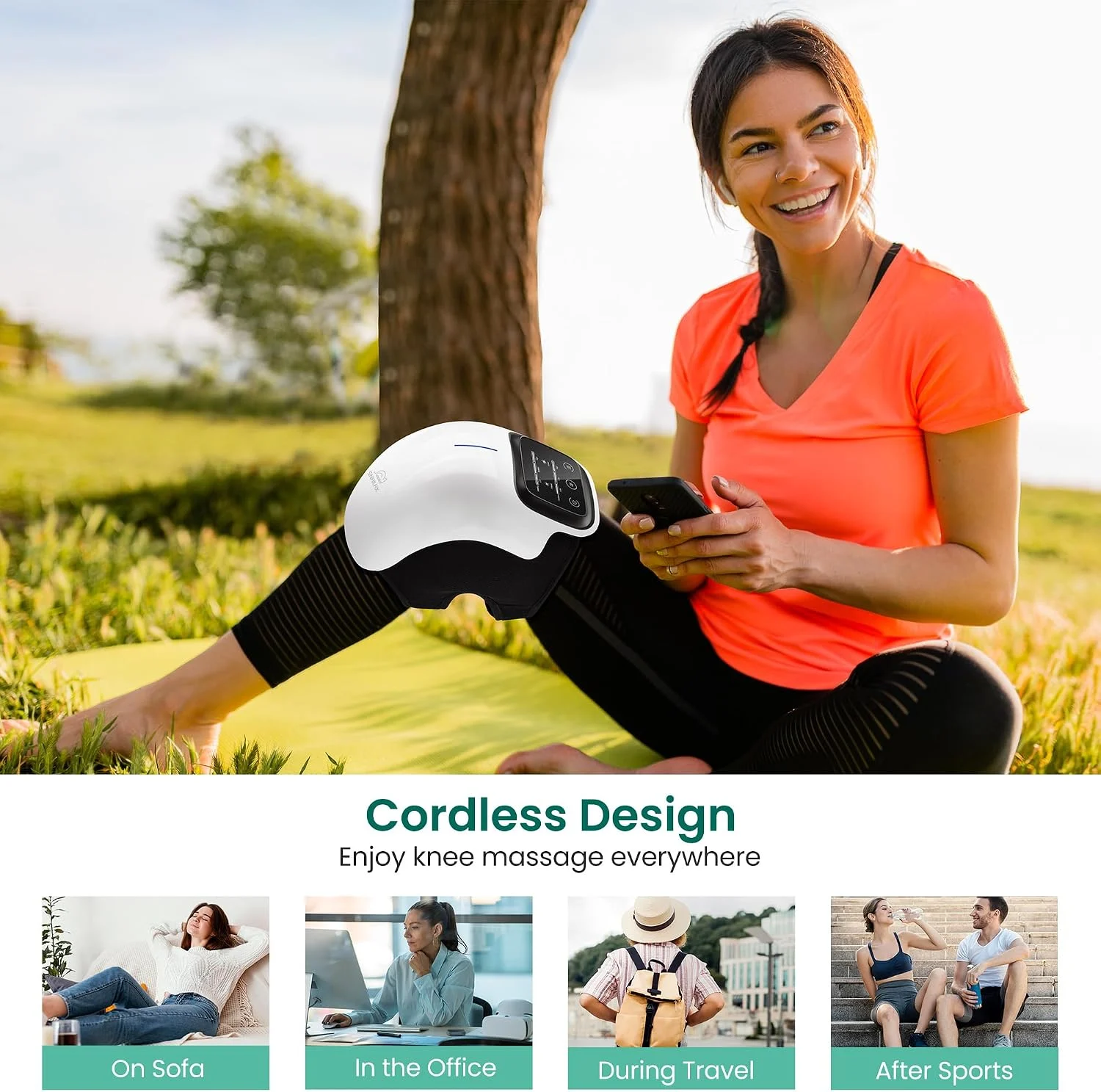 Blueidea Rechargeable Knee Massager Heating Vibration & Red Light Therapy - Image 10