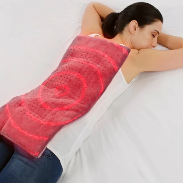 Blueidea Calming Heat Massaging Weighted Heating Pad – 3 Heat & 3 Vibration Settings, Auto Shut-Off Electric Pain Relief Pad for Back, Neck & Menstrual Cramps (4 lbs, 12x24 In) - Image 3