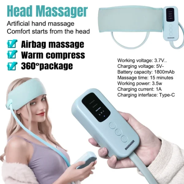 Blueidea Head & Scalp Massager – Airbag Kneading Heat & Relaxation - Image 5