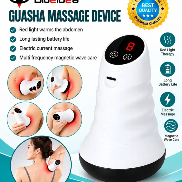 Blueidea Guasha Massage Device – Electric Vacuum Cupping Massager with Red Light Therapy & Heat - Image 3