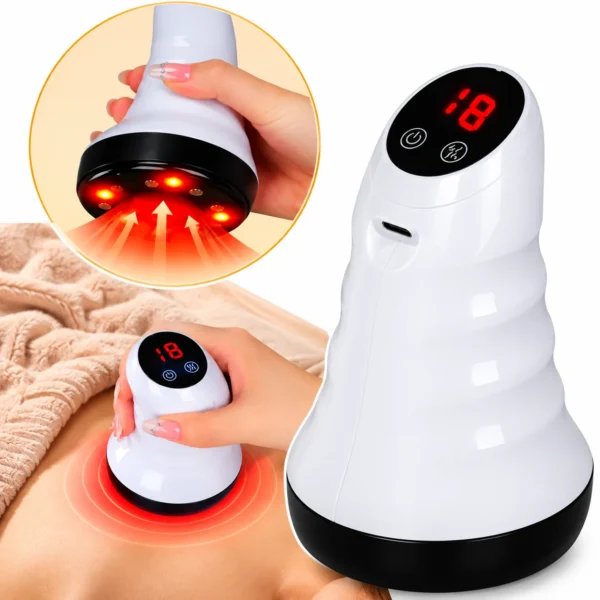 Blueidea Guasha Massage Device – Electric Vacuum Cupping Massager with Red Light Therapy & Heat - Image 5