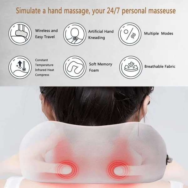 Blueidea Neck Massage Pillow Relaxing Neck & Shoulder Massager with Heat in Pakistan - Image 8